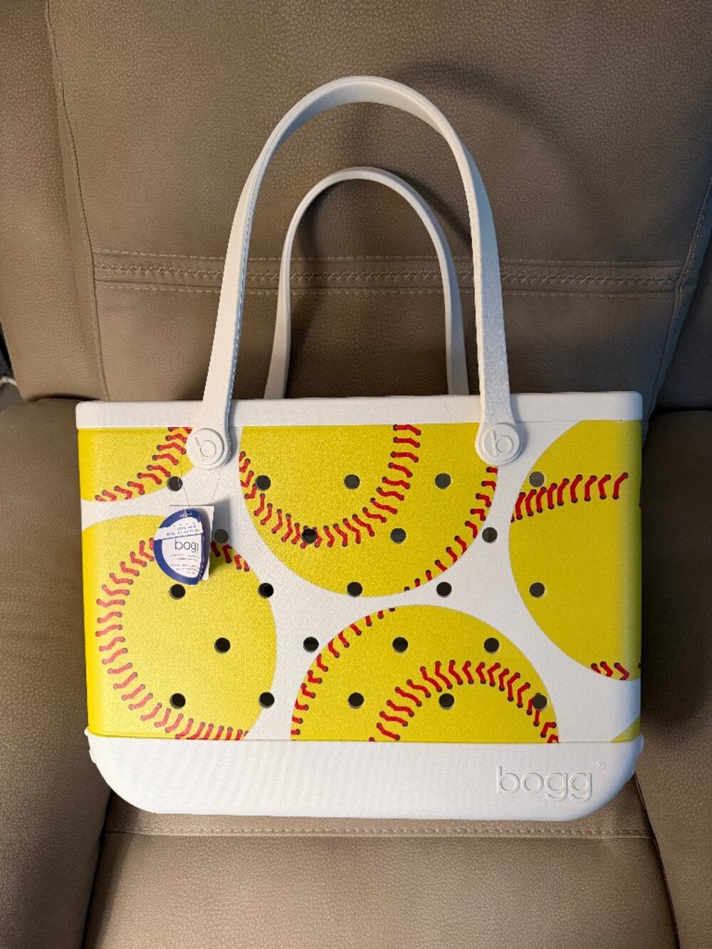 (Original) Lg. Fastpitch Softball Print Tote 19x14x9.5"  Waterproof NWT Bag